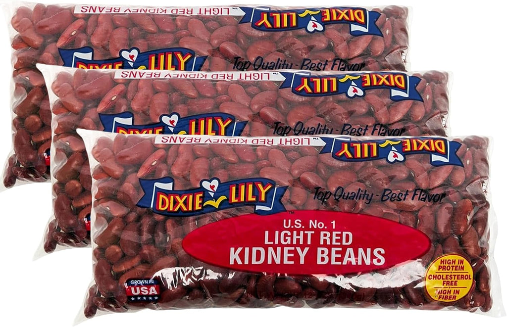 Dixie Lily Light Red Kidney Beans - Dried Beans for Soups, Stews, & Chili, Quick Soak or Slow Cooker, High in Fiber and Non-GMO - 12oz, 3 Pack