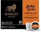 Marley Coffee Single Serve K-Cup Compatible Capsules, Buffalo Soldier, Medium-Dark Roast, 24 Count - Packaging may vary