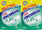 Mentos Pure Fresh Sugar-Free Chewing Gum with Xylitol, Spearmint, 120 Piece Bulk Resealable Bag (Pack of 2)