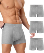 YESWEL Men's Incontinence Underwear, Leak Proof Washable Reusable Cotton Boxer Brief, Heavy Flow Bladder Leak 3 Pack (Grey, XXX-Large)