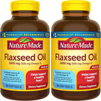 Nature Made Flaxseed Oil 1000 mg, Dietary Supplement for Heart Health Support, 180 Softgels (Pack of 2)