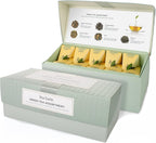 Tea Forte Premium Presentation Box Gift Set Sampler, 20 Count, Assorted Blends Individually Wrapped Handcrafted Pyramid Infuser Bags, Green Tea