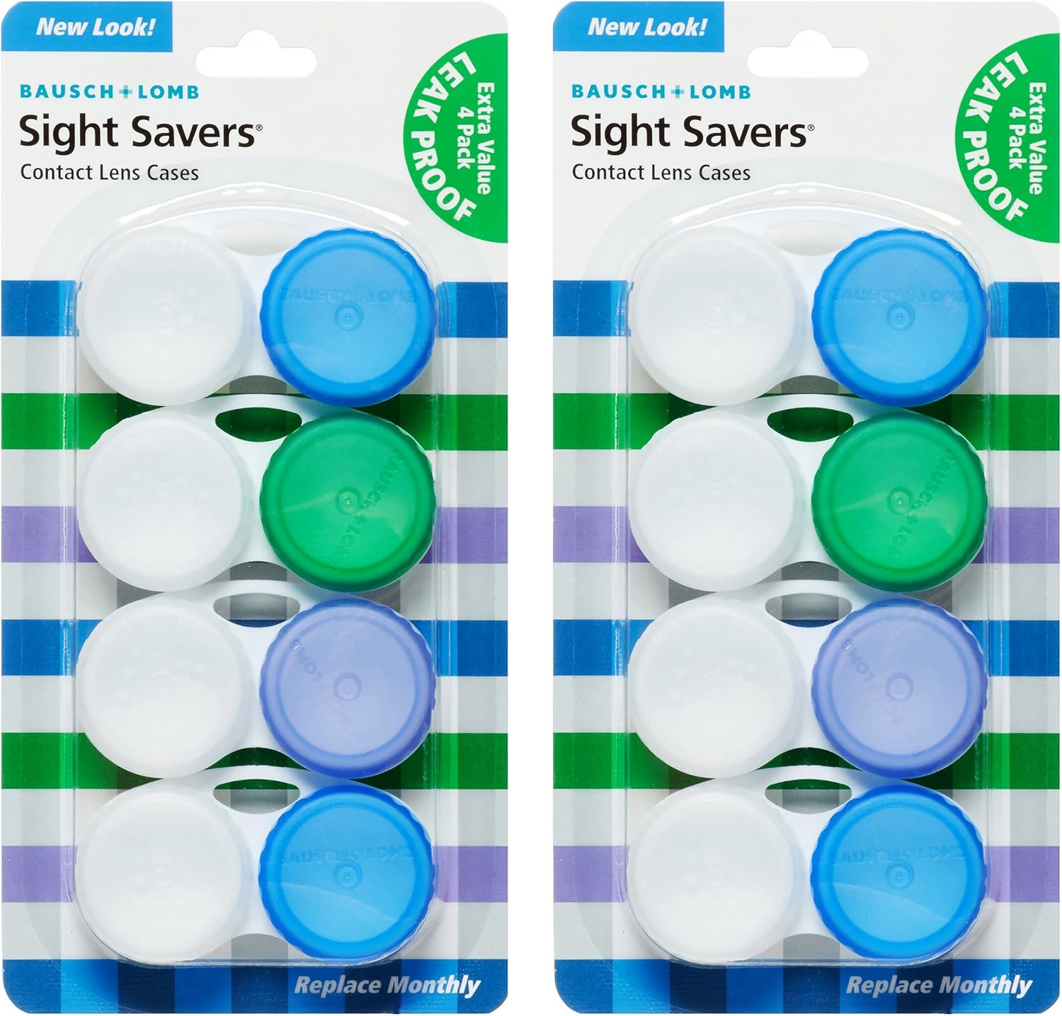 Bausch & Lomb Sight Savers Leak Proof Contact Lens Cases, 4 Count (Pack of 2)