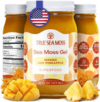 TrueSeaMoss Sea Moss Gel – Made in USA – Wildcrafted Seamoss, Fruits & Jarred Vegetables – Mango/Pineapple, Pack of 1 (Labels may Vary)