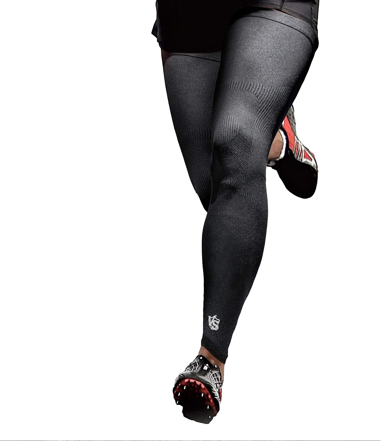 Vital Salveo Recovery Compression Sports Full Leg Sleeves Thigh Calf Long Knee Support Basketball Black (1 Pair) X-Large