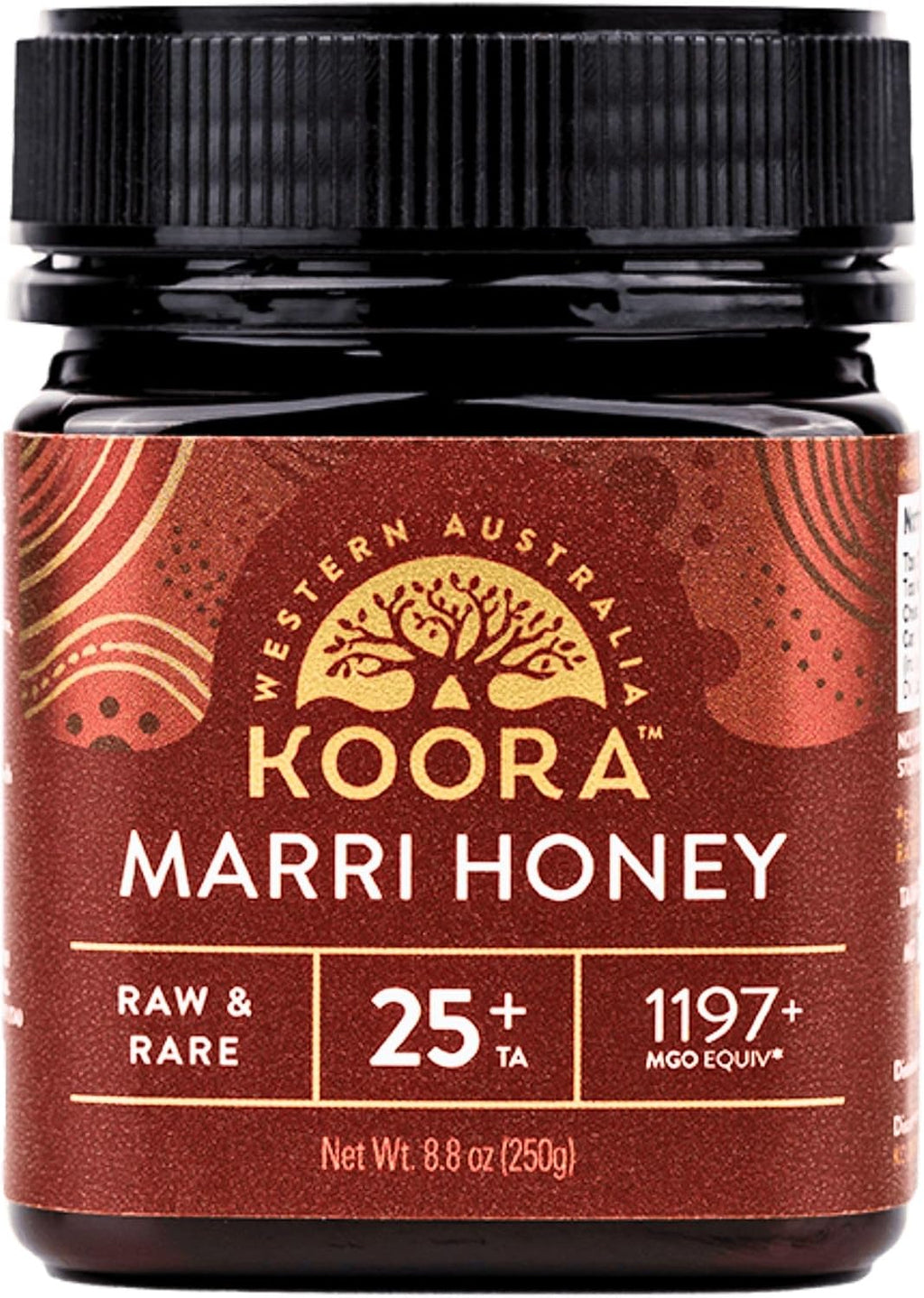 KOORA Marri Honey TA 25+ (MGO 1197+ Manuka Honey Rating Equiv.) Low GI, Raw Medicinal Honey for Daily Health & Immune Support, from the Ancient Wild Forests of Western Australia, 8.8 oz