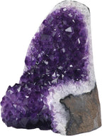 Extreme Rocks & Fossils Natural Amethyst Cluster with Polished Edges [1.5 to 2 lb.] Real Raw Geode Healing Crystal Rock from Uruguay, Deep Purple Decor and a Free Velvet Pouch of Rose Quartz