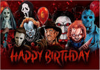 8.3 x 11.7 Inch Edible Square Cake Toppers – Horror Themed Birthday Party Collection of Edible Cake Decorations
