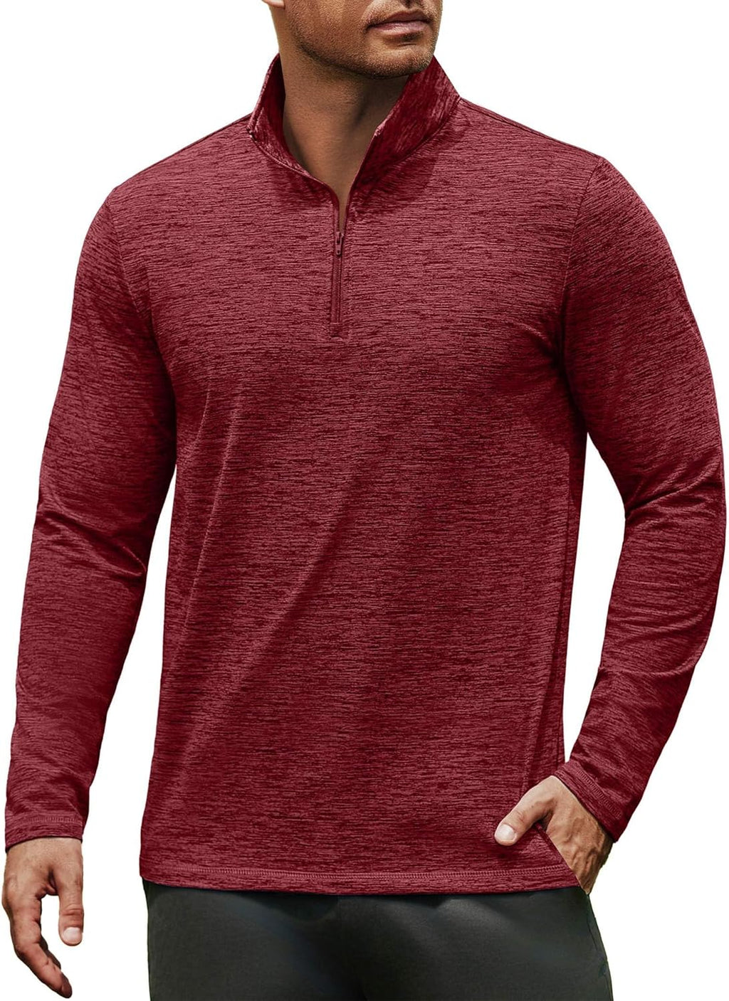 COOFANDY Men's Quarter Zip Pullover Long Sleeve Sweatshirt 1/4 Zip Golf Shirt Winter Fleece Lined Thermal Pullover