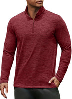 COOFANDY Men's Quarter Zip Pullover Long Sleeve Sweatshirt 1/4 Zip Golf Shirt Winter Fleece Lined Thermal Pullover