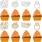 Gyufise 24Pcs Fall In Love Cupcake Topper Fall Miss to Mrs Cupcake Topper Champage Gold Fall Pumpkin Bride Shower Cake Toppers Autumn Wedding Cupcake Topper for Fall Birde Shower Cake Decorations
