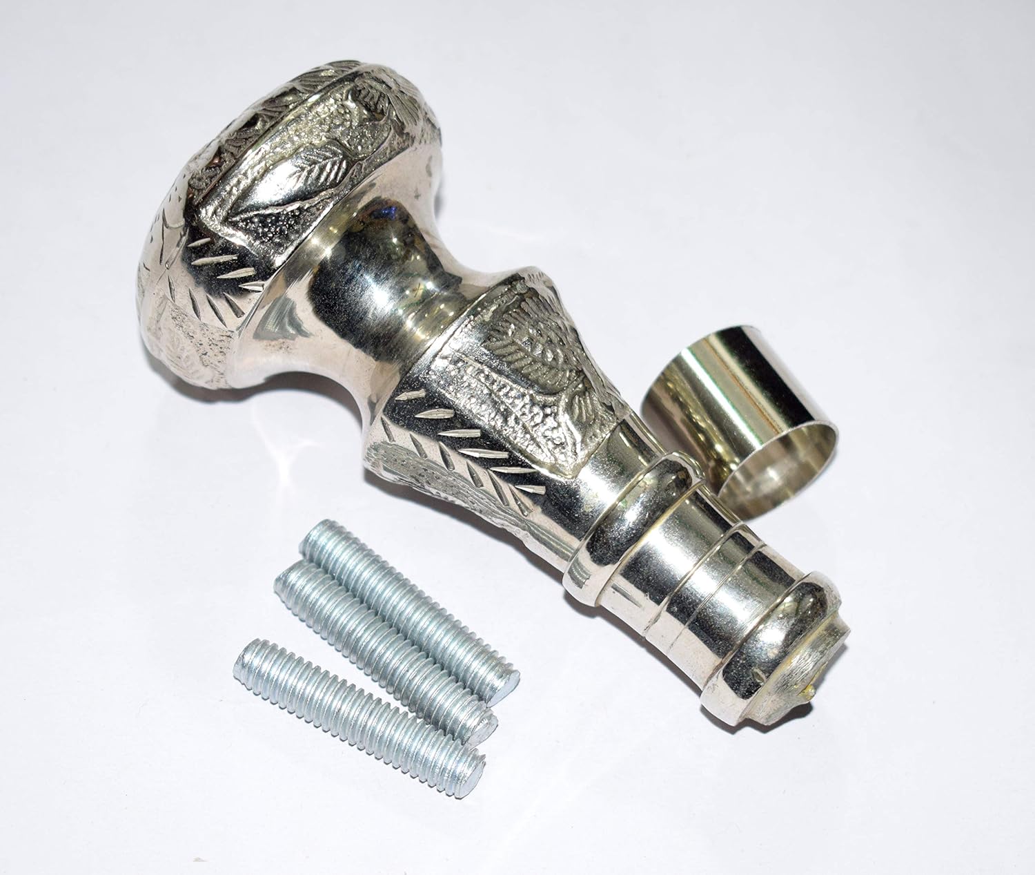 Vintage Antique Walking Cane Wooden Walking Stick Silver Brass Handle Knob Gift ab,7 cm