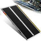 VNN Portable Wheelchair Ramp 5FT, Seamless Non-Slip Aluminum Ramps for Wheelchairs for Home, Handicap Wheelchair Ramps for Home Steps, Aluminum Loading Dock Plates, Black