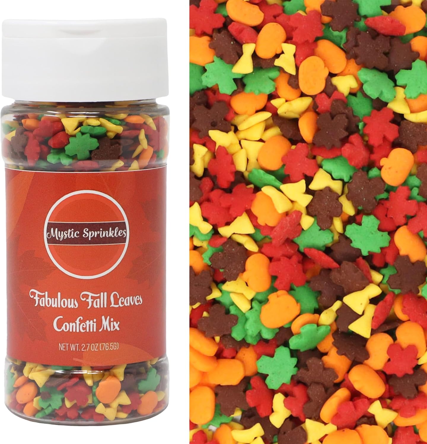 Mystic Sprinkles Autumn/Fall Sprinkle Mixes (Fabulous Fall Leaves Confetti Mix 2.7oz)
