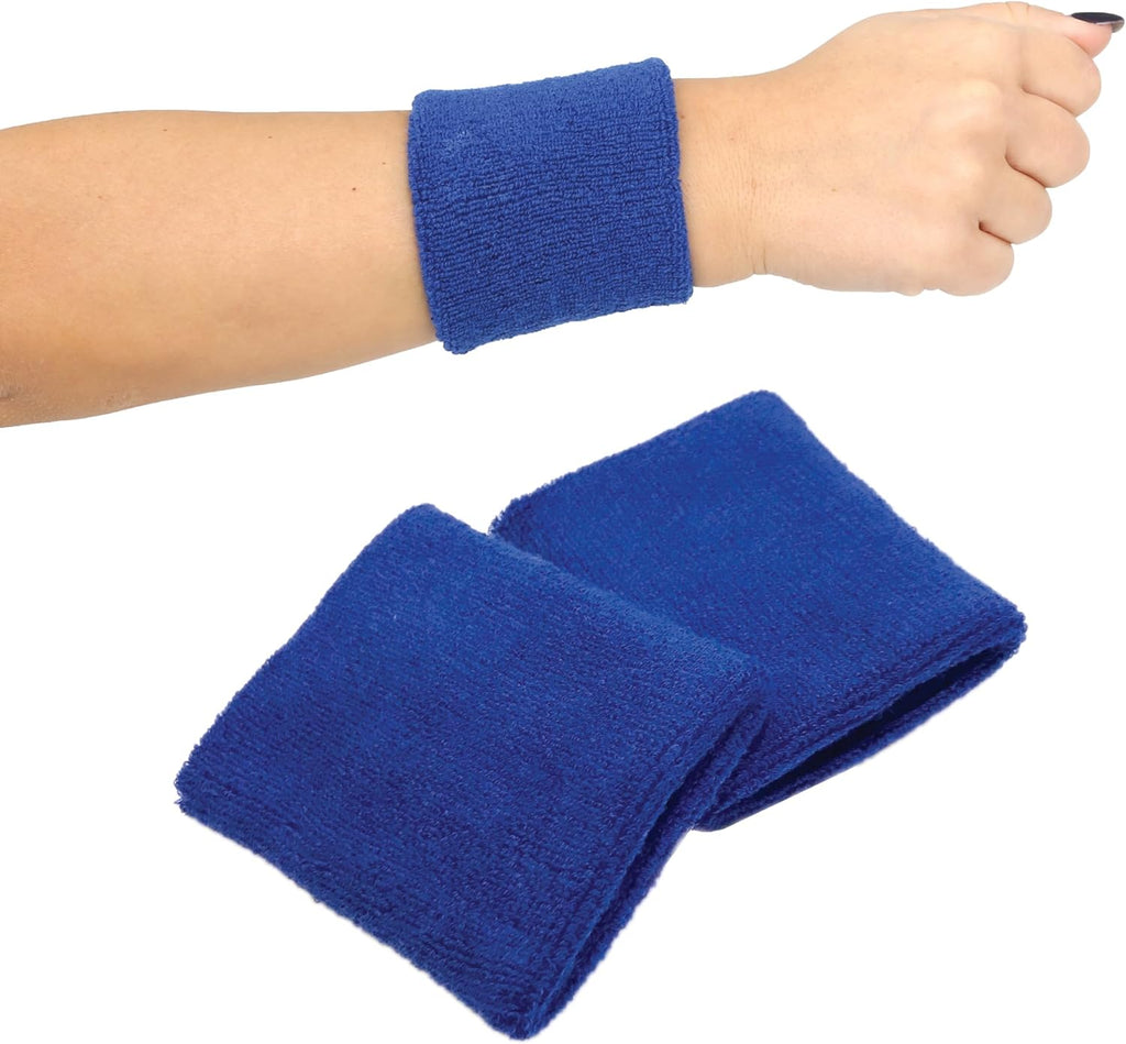 Fun and Function Terrycloth Chewy Wristband for Kids with Sensory Processing and Sensory Motor Needs - Biting Bands for Moderate Chewers - Extremely Absorbent - Set of 2 - Blue