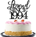 Legend Since 1994 Cake Topper 32th Birthday Happy Birthday Cake Topper Men and Women Cheer 32 Years Old Handmade Black Glitter Cake Decoration (1994)