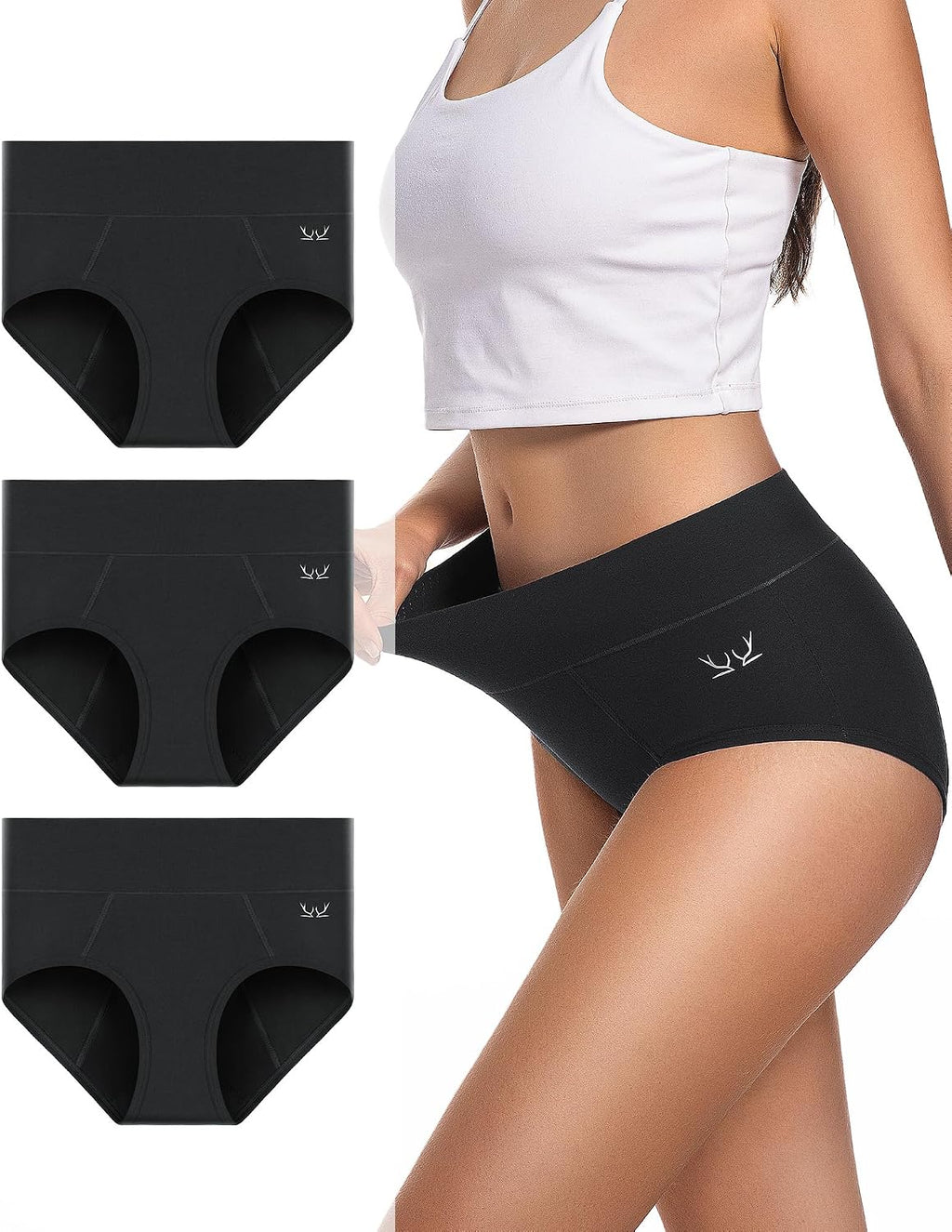 RUIXUE Womens Period Underwear Heavy Flow Menstrual Period Panties Leak-Proof Hipster Panty for Female Teens Girls 3 Pack