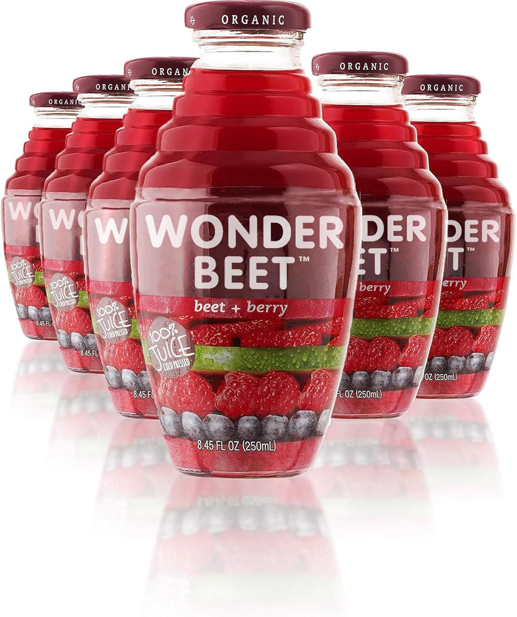 Beetology Organic Beet & Berry Juice, 8.45oz (6 Pack) | 100% Cold Pressed | Heart Healthy | Nutrient Packed Vegetable Juice | Vibrant Flavor