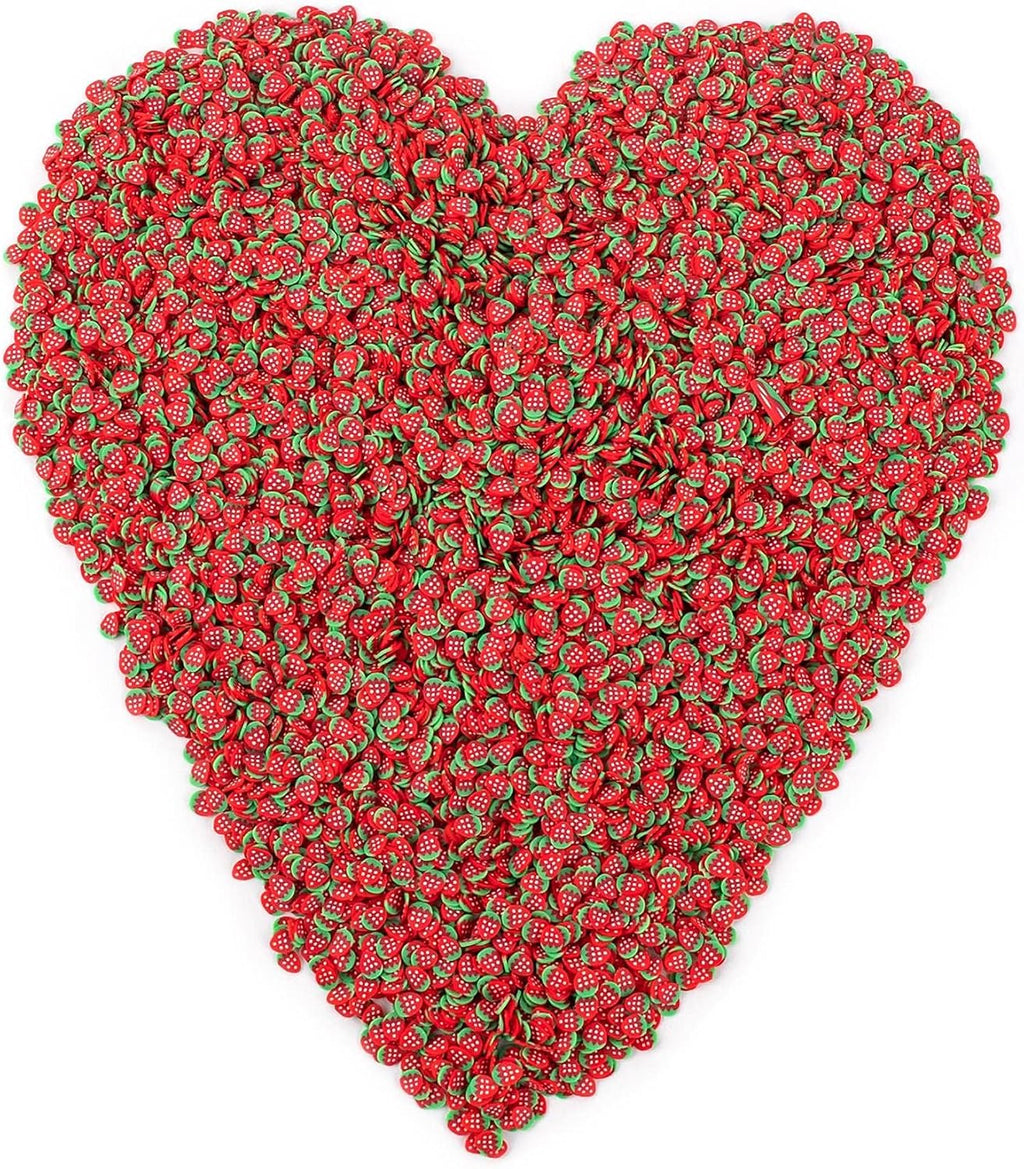 Framendino, 100g Strawberry Slime Charms Resin Flatbacks Polymer Clay Sprinkles for DIY Crafts Decoration