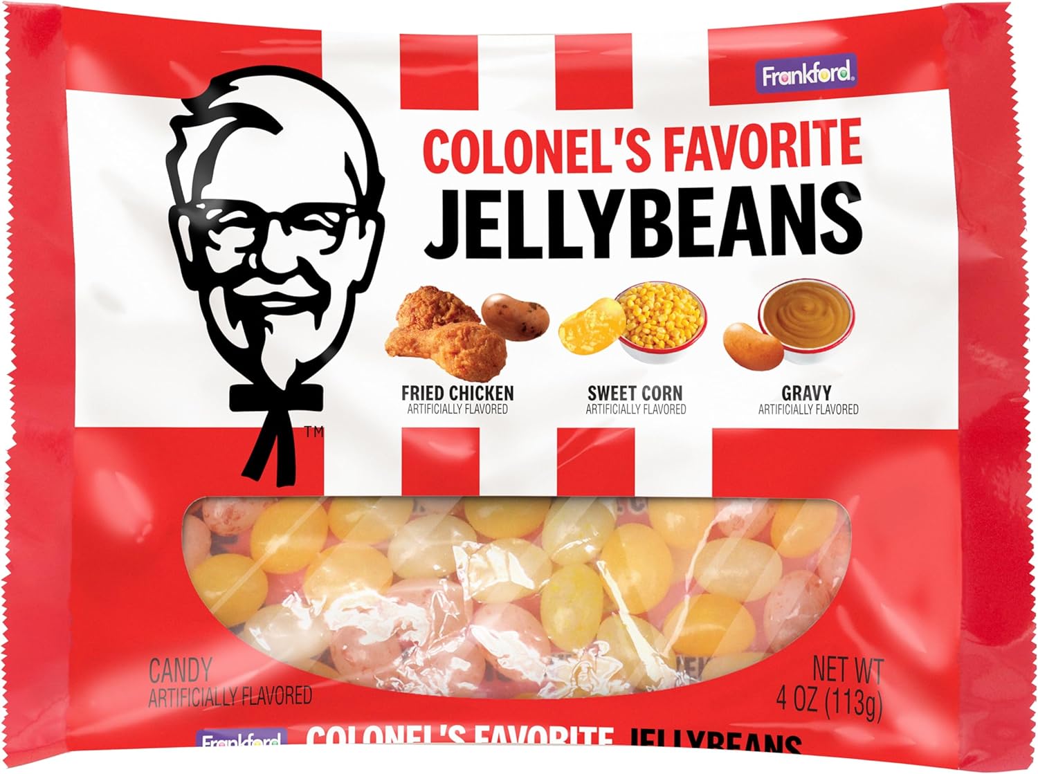 Frankford KFC Fried Chicken, Gravy, and Sweet Corn Flavored Gag Jelly Bean Candy Bag, Set of 3