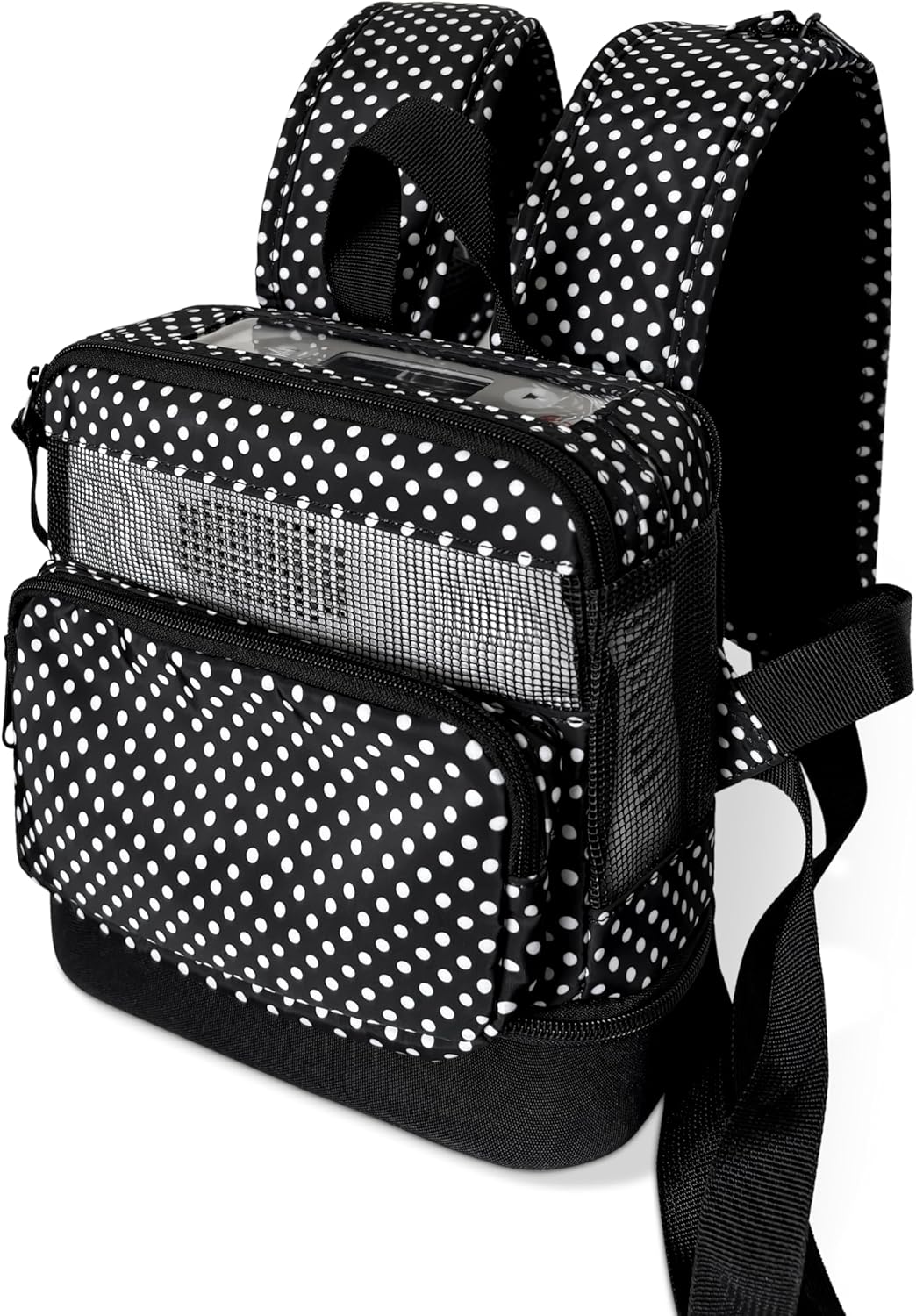 O2TOTES WEAR YOUR OXYGEN WITH STYLE Backpack fit for Rhythm p2 poc, lightweight backpack, comfortable, mesh (Nylon, black white polka)
