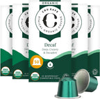 Cru Kafe Decaf USDA Organic Espresso Coffee Capsules (50 Pods) Fairtrade Coffee Pods Compatible with Nespresso Original Line and Pixie Machines