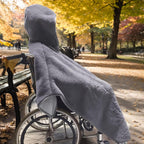 Wheelchair Blanket Warmer Cover for Adults: Winter Thicken Thermal Travel Blanket for Seniors, Windproof Wheelchair Winter Knee Blanket (Grey)