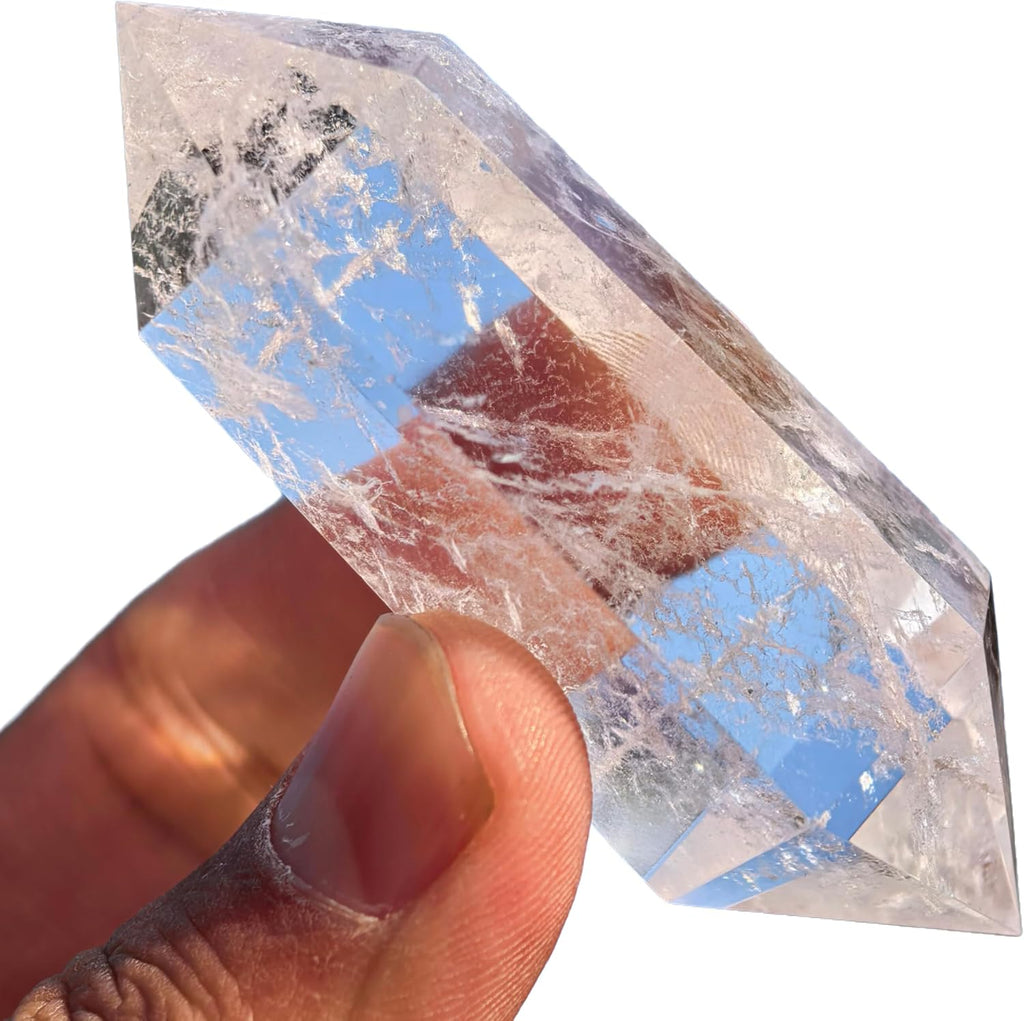Clear Quartz Crystals Wand Natural Crystals and Healing Stones Large Clear Quartz Crystal Hexagonal Points Crystal Gifts for Women Meditation Divination Reiki Energy