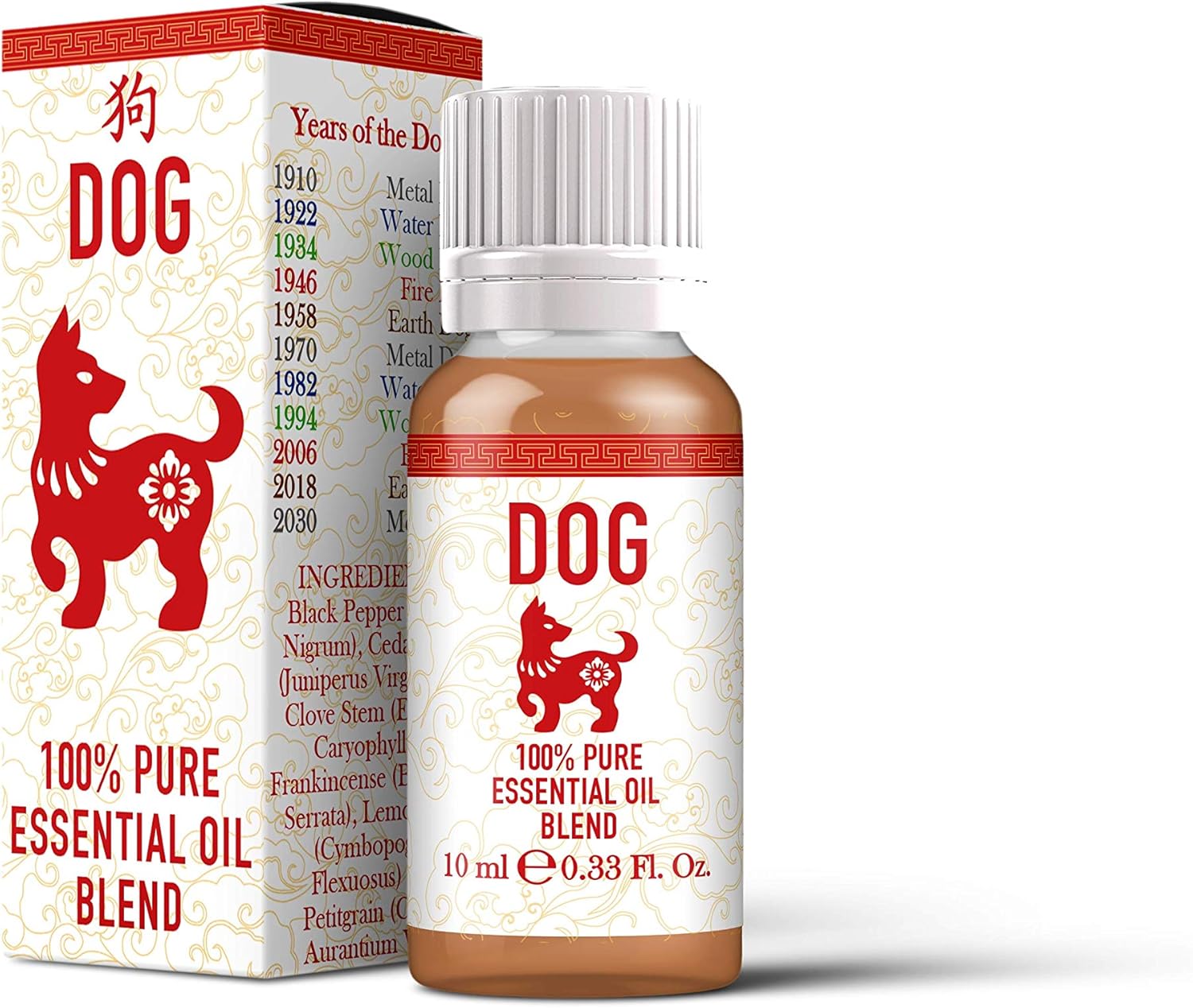 Mystix London | Dog - Chinese Zodiac Essential Oil Blend 10ml - for Diffusers, Aromatherapy & Massage Blends | Perfect as a Gift | Vegan, GMO Free