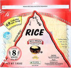 Mountain Bread Rice Wraps 4 Simple Ingredients Paper-Thin Soft Flatbread Reduced Wheat Option 3 Pack (24 Wraps) 70 Calories Per Wrap