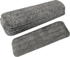 6 Pack Microfiber Spray Mop Replacement Heads for Wet Dry Mops, Premium Floor Cleaning Pads, Reusable Replacement Refills Compatible with Bona Floor Care System - Dark Gray