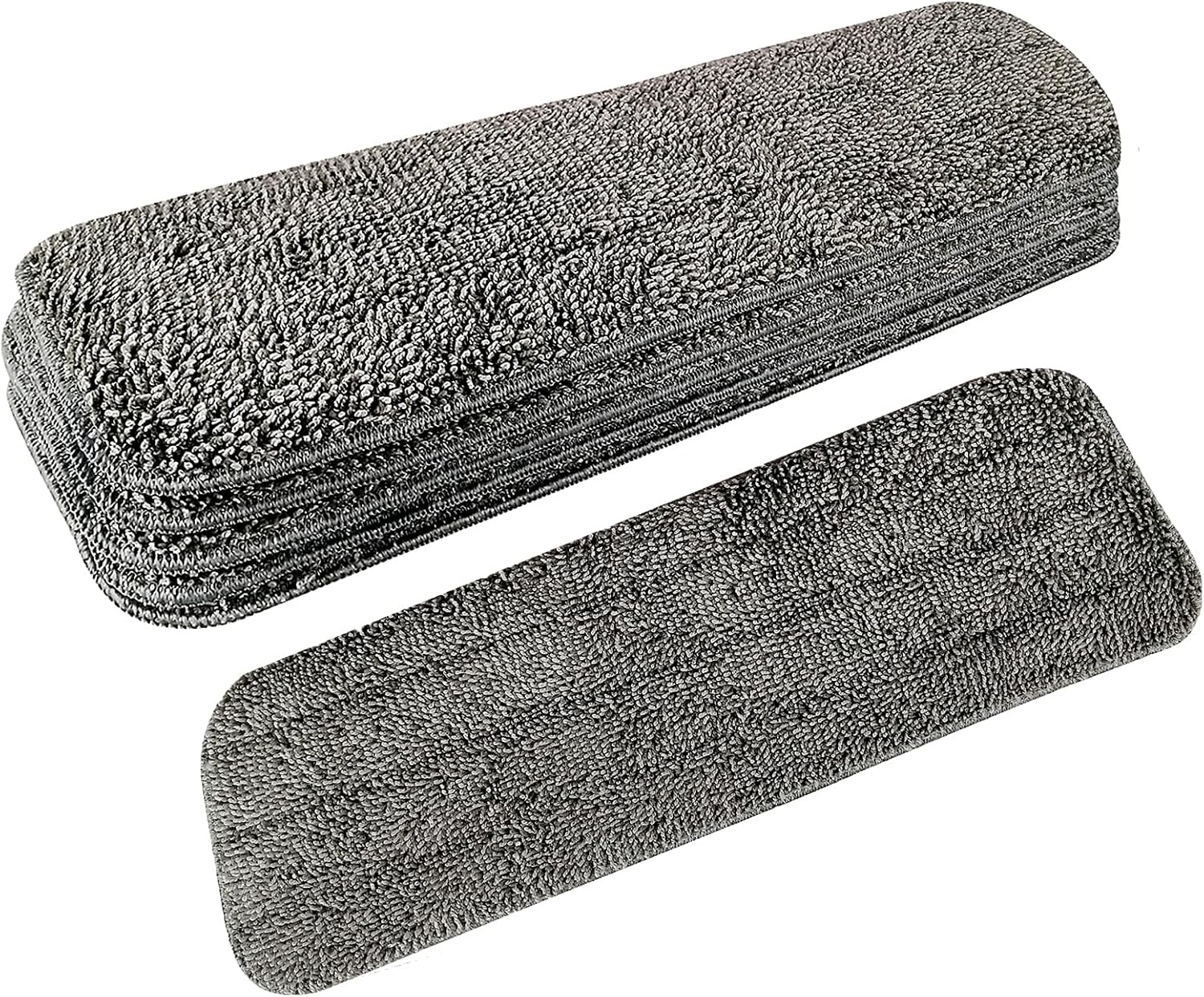 6 Pack Microfiber Spray Mop Replacement Heads for Wet Dry Mops, Premium Floor Cleaning Pads, Reusable Replacement Refills Compatible with Bona Floor Care System - Dark Gray