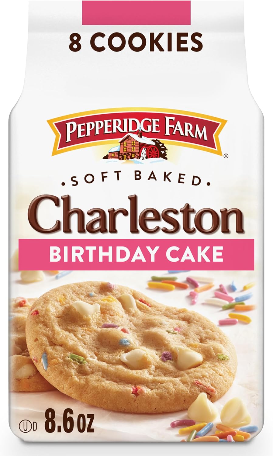 Pepperidge Farm Charleston Birthday Cake Cookies, 8 Soft Baked Cookies, 8.6 oz. Bag