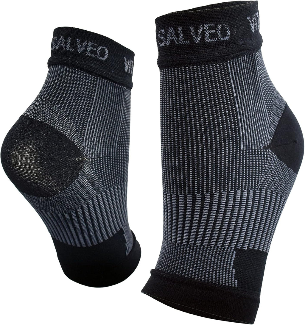 Vital Salveo-Germanium Recovery Plantar Fasciitis Ankle Sleeve Best Foot Compression Sleeves for Injury Recovery, Joint Pain, Improves Circulation, Reduce Foot Swelling, Arch Pain Relief-XL(Pair)