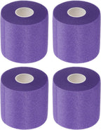 PATIKIL Foam Pre Wrap Athletic Tape 2.75 Inch x 30 Yards, 4 Rolls Non-Adhesive Prewrap Headbands for Hair Soccer Sport Wrists Elbows Knees Ankles, Purple
