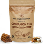 100% Ceylon Cinnamon (50 Tea Bags) – Sourced from Sri Lanka Unlike Other Brands - True Ceylon Cinnamon Herbal Tea & Light Flavor - No Additives & Caffeine Free