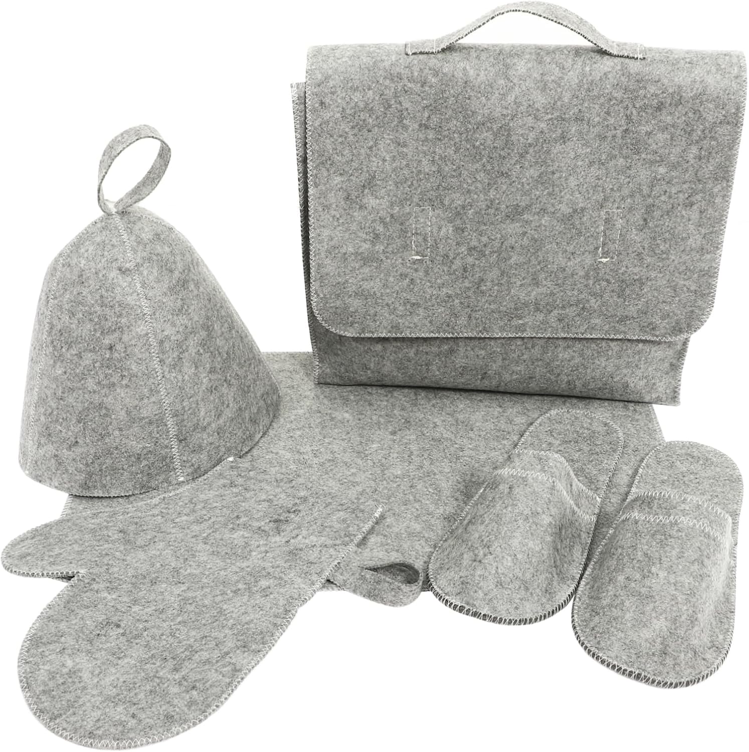 MERRYHAPY 1set Felt Sauna Hat Thick Water Absorbent Sauna Gloves Comfortable Bath Mat for Enhanced Relaxation