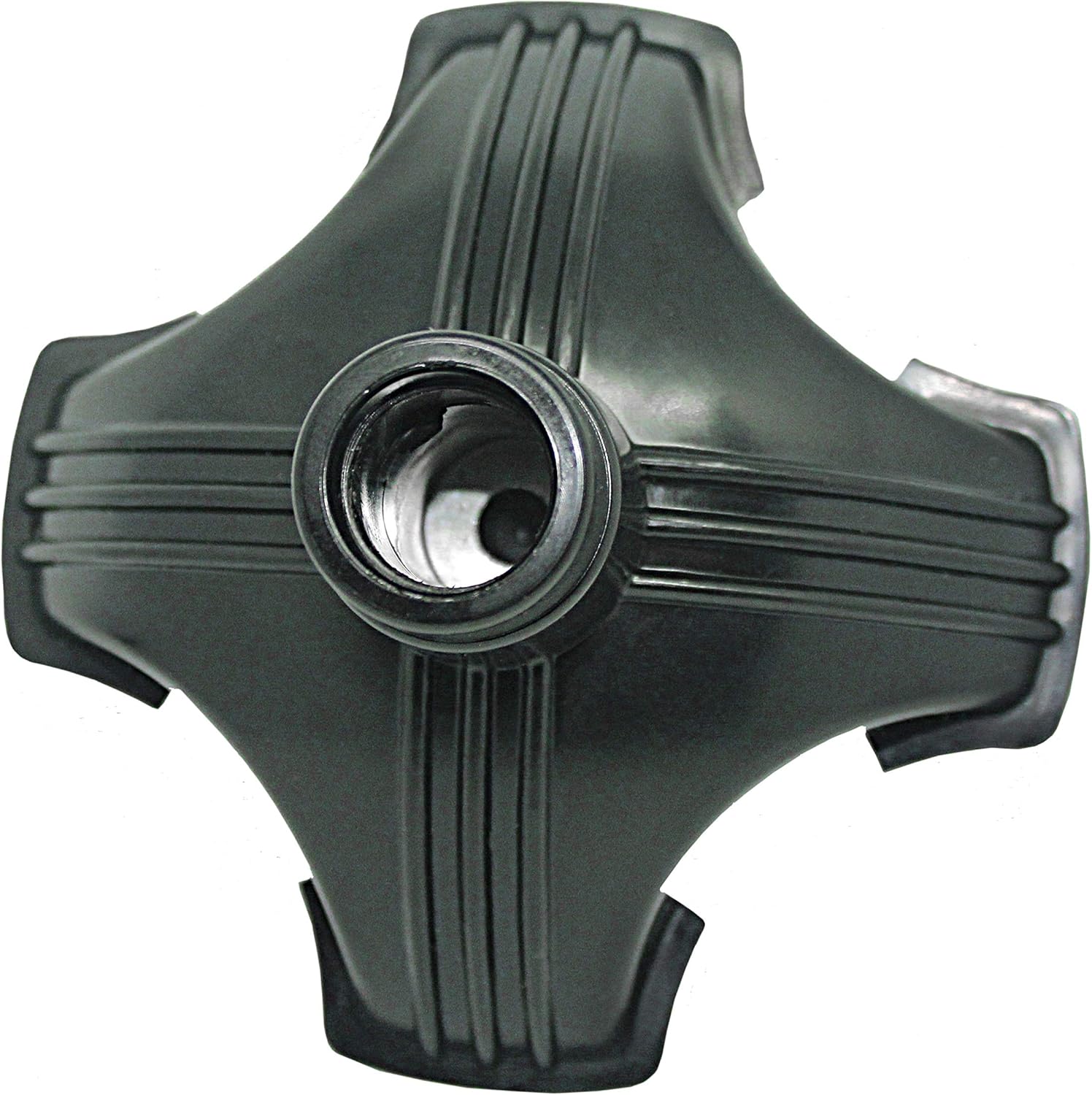 RMS Cane Tip - Self Standing Quad Base Replacement for Most Walking Canes, Walking Sticks, Folding Canes or Offset Quad Pod or Tripod Canes - 4 Prong Rubber Cane Foot Pad (Black)