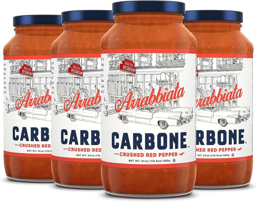 Carbone Arrabbiata Pasta Sauce | Tomato Sauce Made with Fresh & All-Natural Ingredients | Non GMO, Vegan, Gluten Free, Low Carb Pasta Sauce, 24 Fl Oz (Pack of 4)