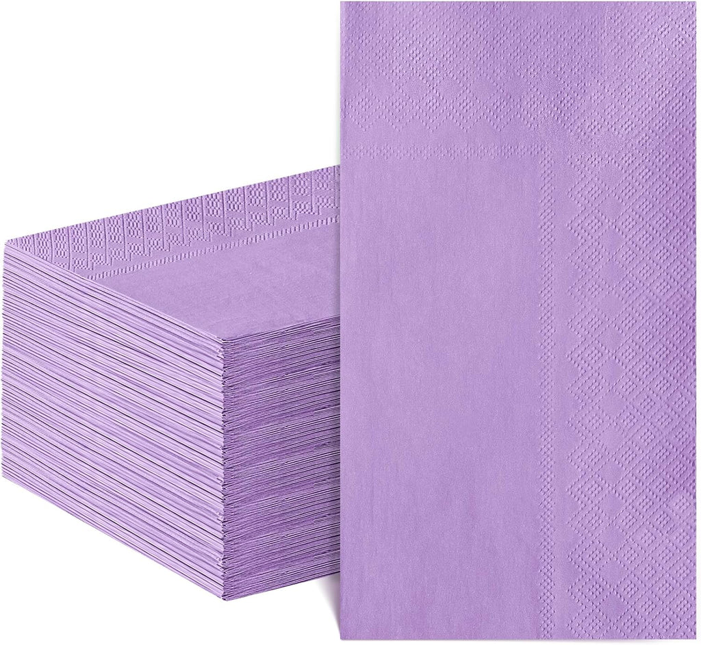 NatNarr 60 Pcs Light Purple Disposable Napkins - 2-Ply Paper, 20 x 11 cm (folded), 40 x 33 cm (unfolded), Perfect for Home, Restaurants, Parties