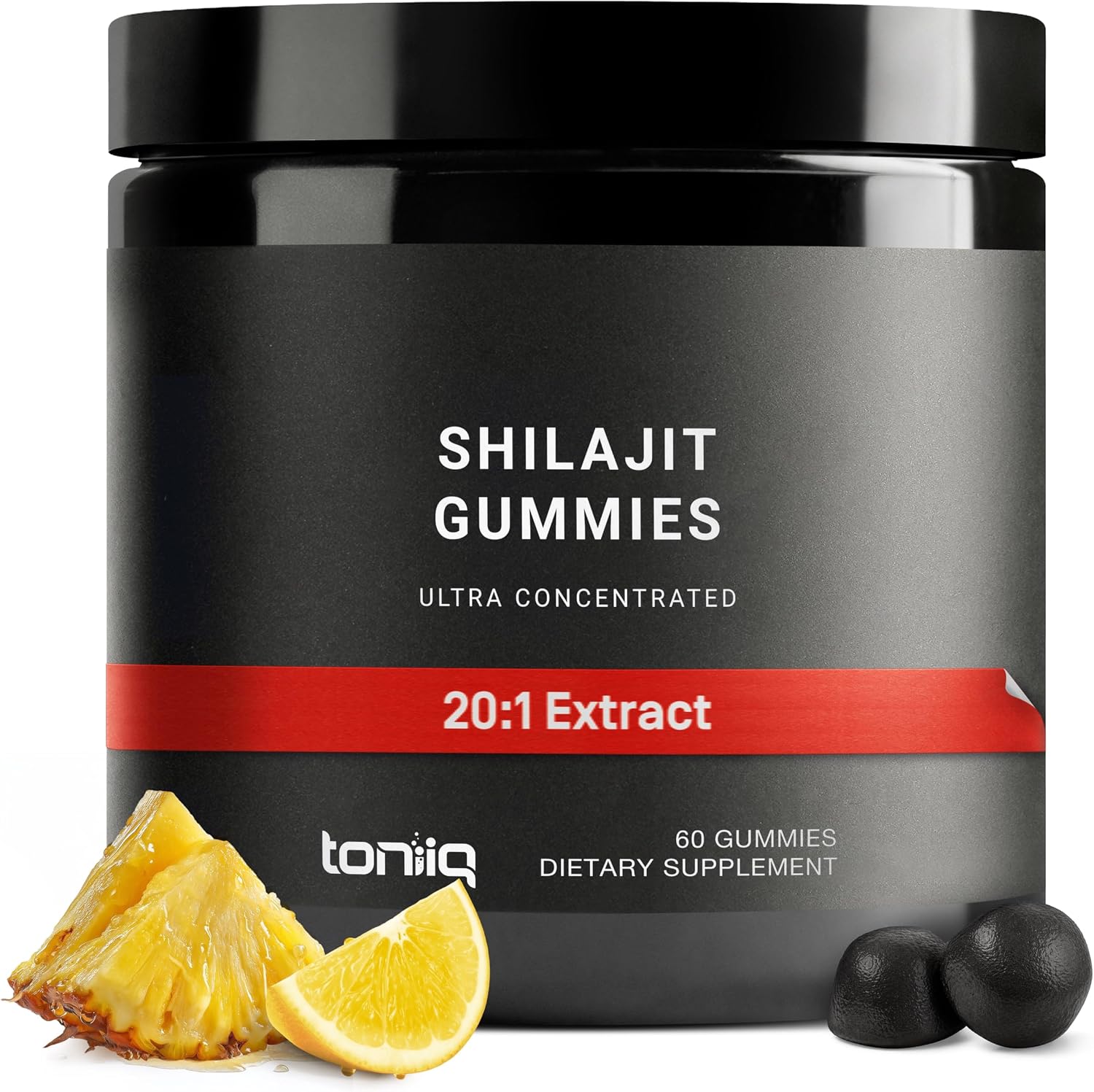 Shilajit Gummies – 20:1 Concentrate – 50% Fulvic Acid, Himalayan Sourced – Ashwagandha + Turmeric – Sugar-Free – Lab Tested