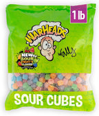 WARHEADS Cubes - Sour, Sweet & Fruity Chewy Candy with New Sour Fruity Flavors: Orange, Watermelon, Blue Raspberry, Black Cherry, Strawberry & Green Apple - 1 lb Bulk Bag