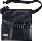 MSQ 23 Pockets Professional Cosmetic Makeup Brush Bag with Adjustable Artist Belt Strap Multi Pockets PU Leather Portable Cosmetic Brush Holder Organizer (Brush Not Included)