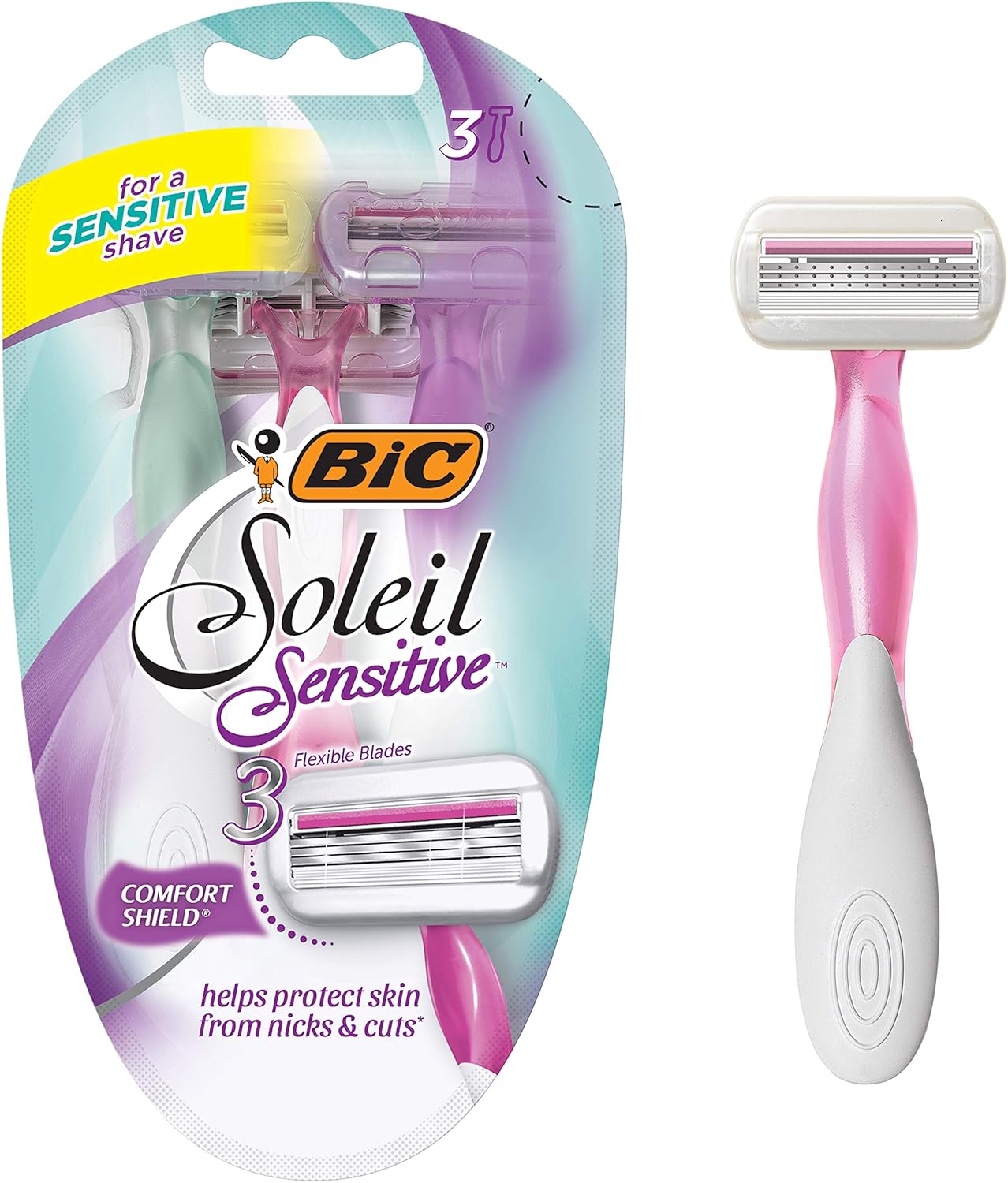 BIC Soleil Glow Razors, 3 Count