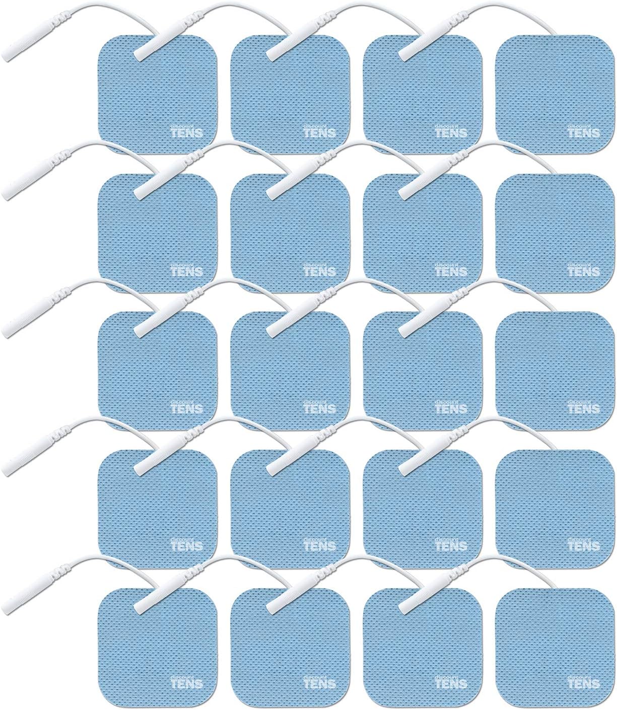 Discount TENS Wired Electrodes – 2"x2" HealthMateForever Compatible Replacement Pads, 20-Pack Premium Self-Adhesive TENS Unit Electrodes for Pain Relief, Therapy, Recovery & Muscle Stimulation