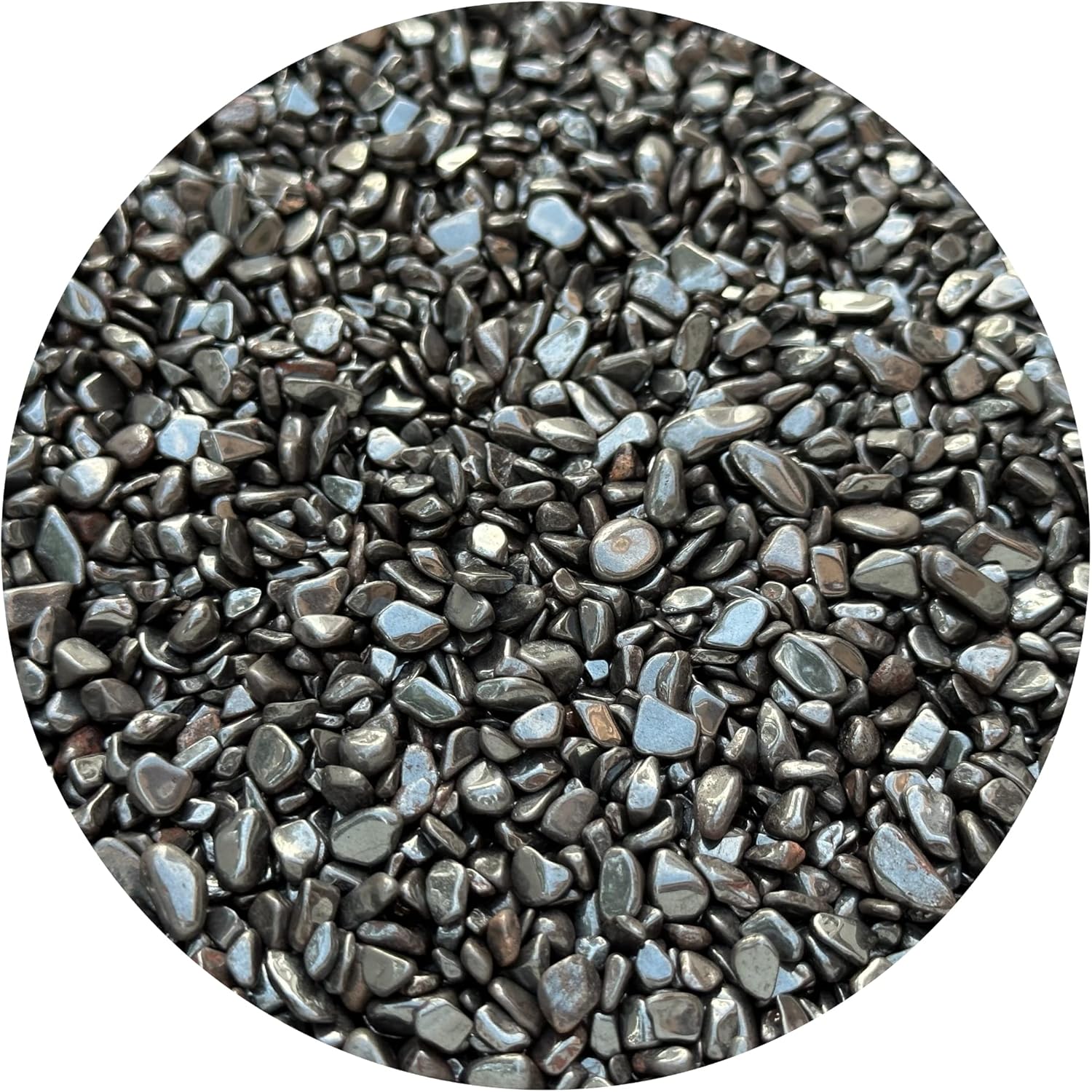 Wholesale Natural Semi Tumbled Hematite Gemstone Chips, Hematite Crushed Mini Crystals, Undrilled Crystal Chips (Hematite Small, 0.5 Pound)