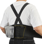 COOLJOB Expert Back Brace for Lower Back Pain Relief, Powerful Lumbar Support with 3D Foam Pad and Elastic Shoulder Strap, Breathable Adjustable Support Belt for Men Women, Black, L for Waist 37-47"