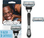 Gillette SkinGuard Razors for Men, 1 Razor Handle and 2 Razor Blade Refills, Designed for Men with Sensitive Skin, Razor Bumps, and Shaving Irritation