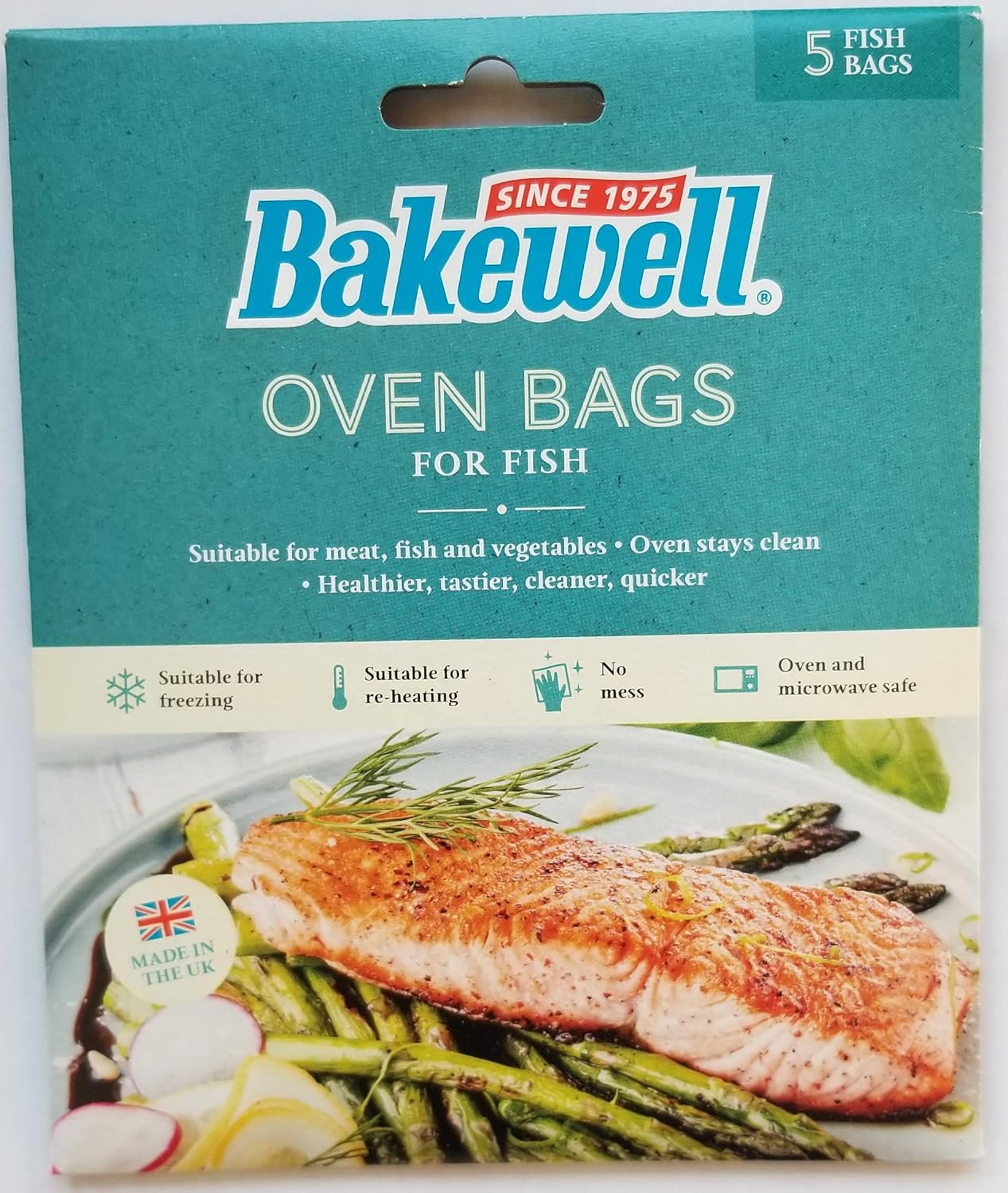 Generic Oven Bags for Fish, Disposable, Polyester Construction, Clear, Self Seal