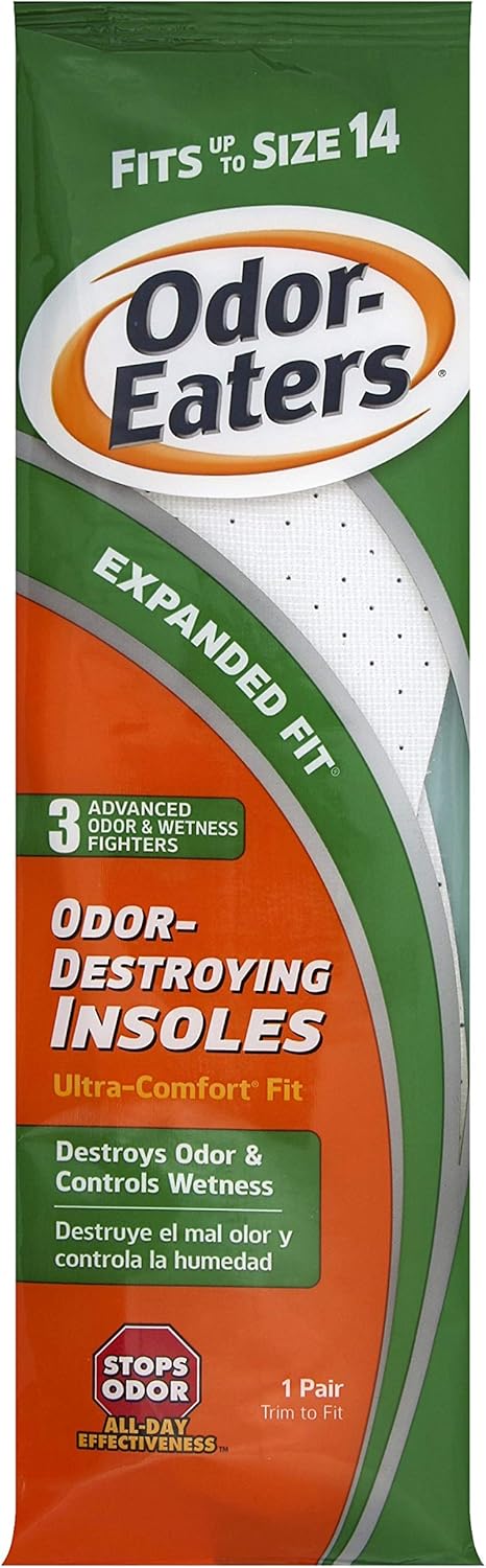 Odor-Eaters Odor Destroying Ultra Comfort Insoles, Fits Up to Size 4, One Size (04422)
